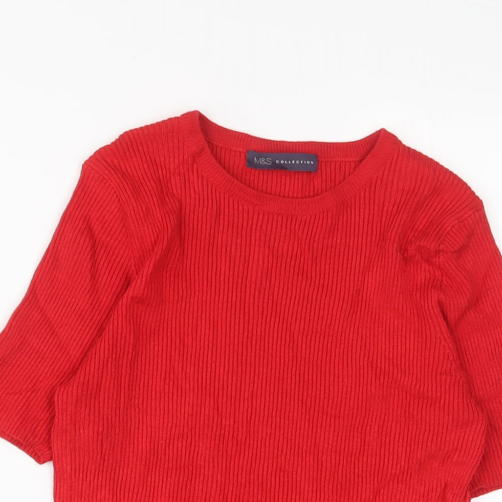 Womens UK Size 12 Marks and Spencer Red Pullover Jumper