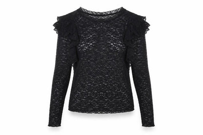 Womens UK Size XS Mango Black Basic T-Shirt