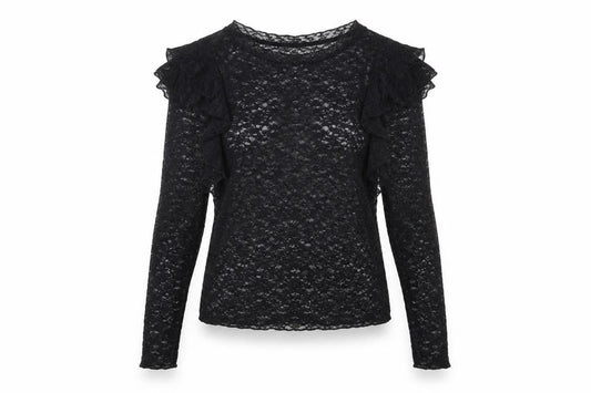 Womens UK Size XS Mango Black Basic T-Shirt