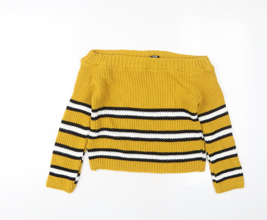 Womens UK Size M Cameo Rose Yellow Pullover Jumper