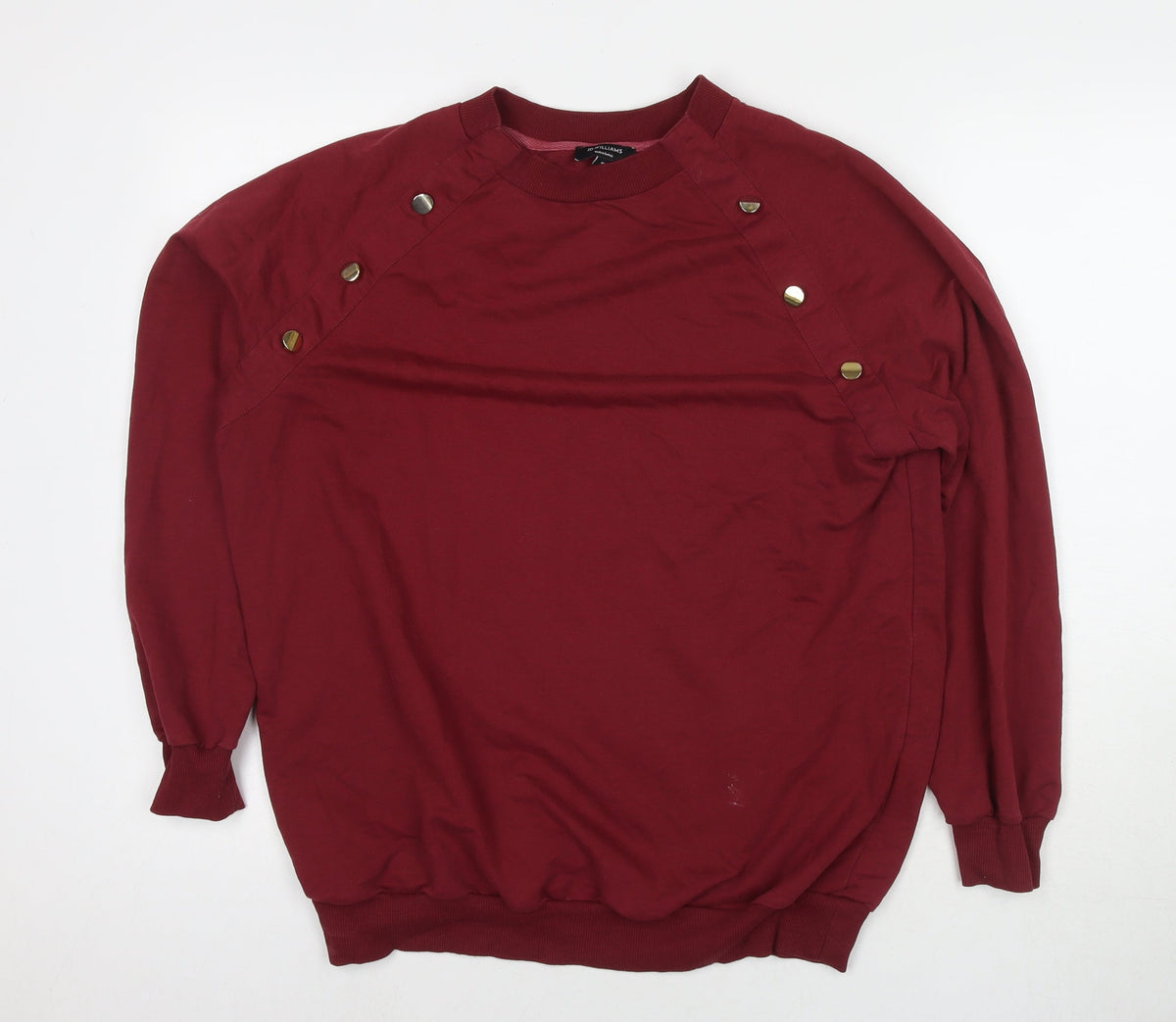 Additional front view of JD Williams women’s red cotton pullover sweatshirt, size UK 16, pullover