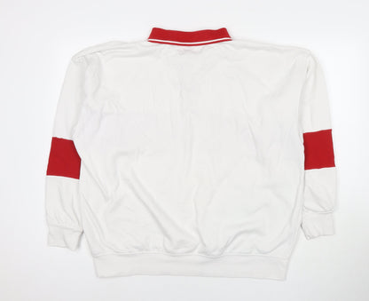 Mens UK Size M Divided by H&M White Henley Sweatshirt