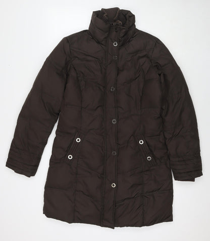 Esprit Womens Brown Quilted Jacket Size 10 Zip
