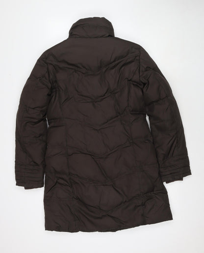 Esprit Womens Brown Quilted Jacket Size 10 Zip