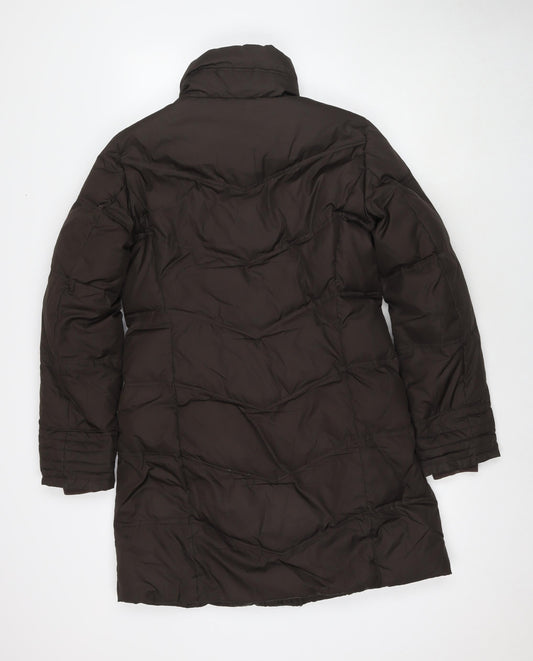 Esprit Womens Brown Quilted Jacket Size 10 Zip