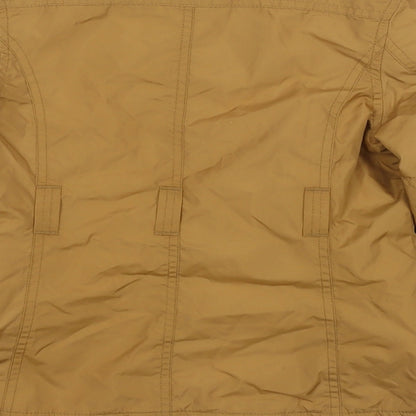 Brand and care label for Lands' End boys’ brown bomber jacket jacket, size 5-6, years zip