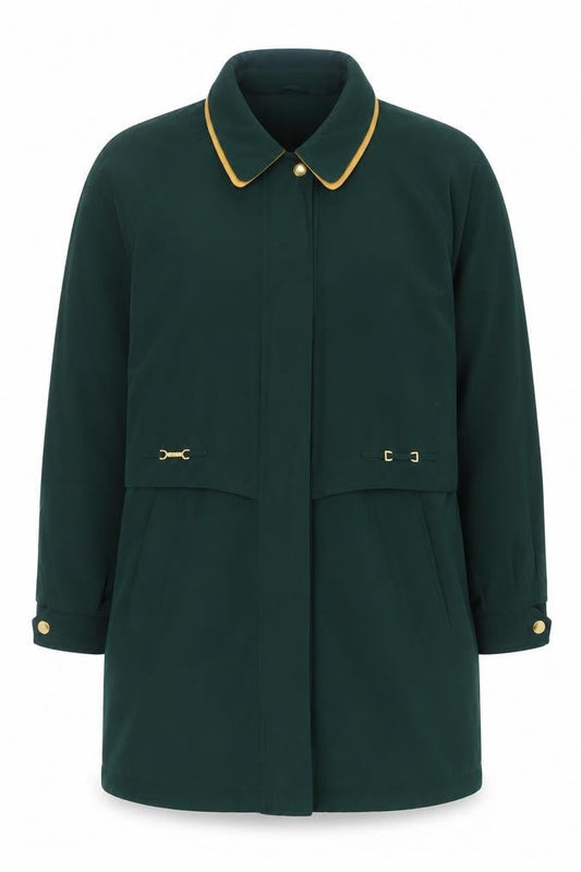 David Barry Womens Green Parka Jacket Size 18 Zip