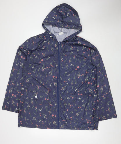 Womens UK Size L Anne de Lancey Blue Rain Coat