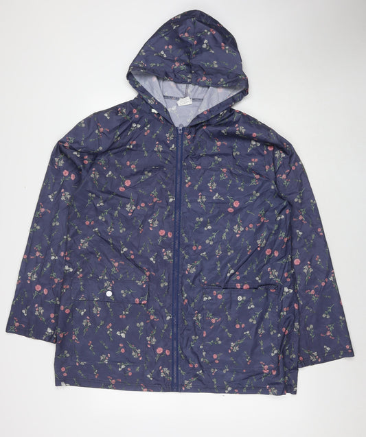 Womens UK Size L Anne de Lancey Blue Rain Coat