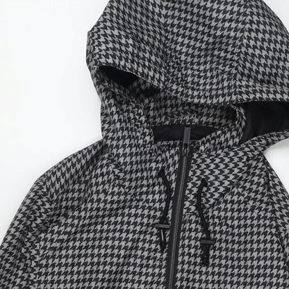 Jones Womens Black Herringbone Jacket Size M Zip