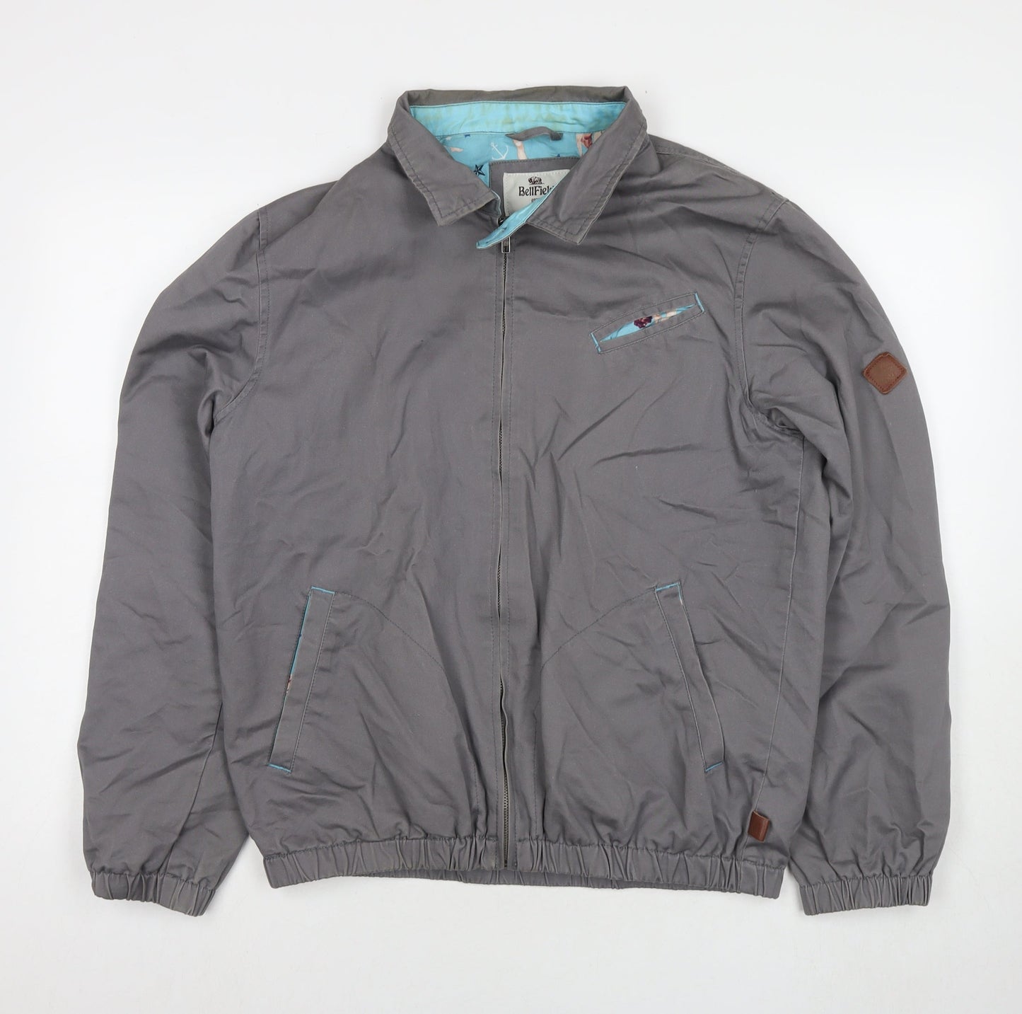 Mens UK Size M Bellfield Grey Bomber Jacket