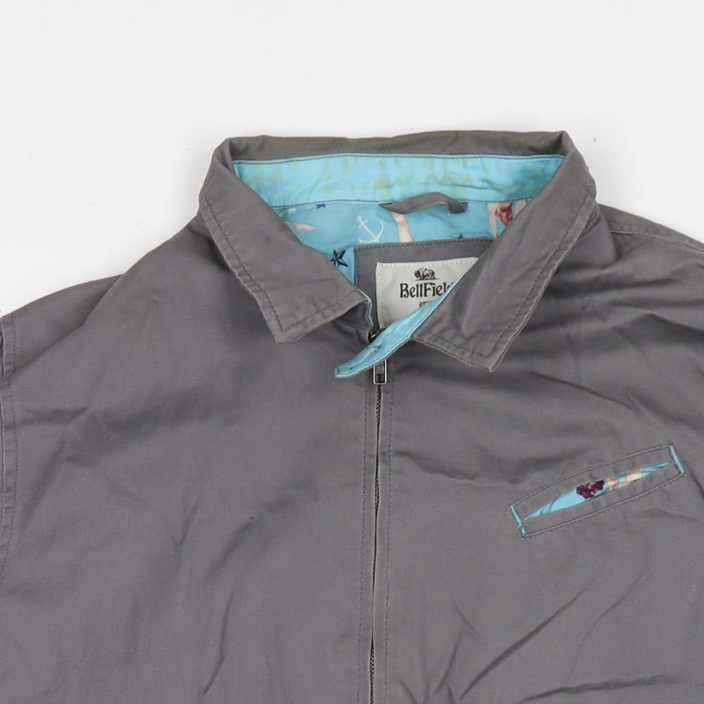 Mens UK Size M Bellfield Grey Bomber Jacket