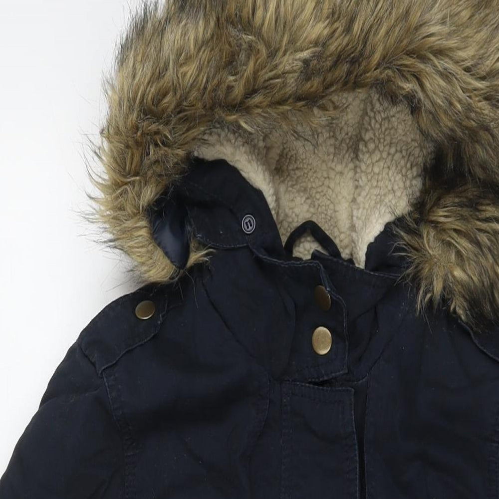 Womens UK Size 6 New Look Blue Parka Coat