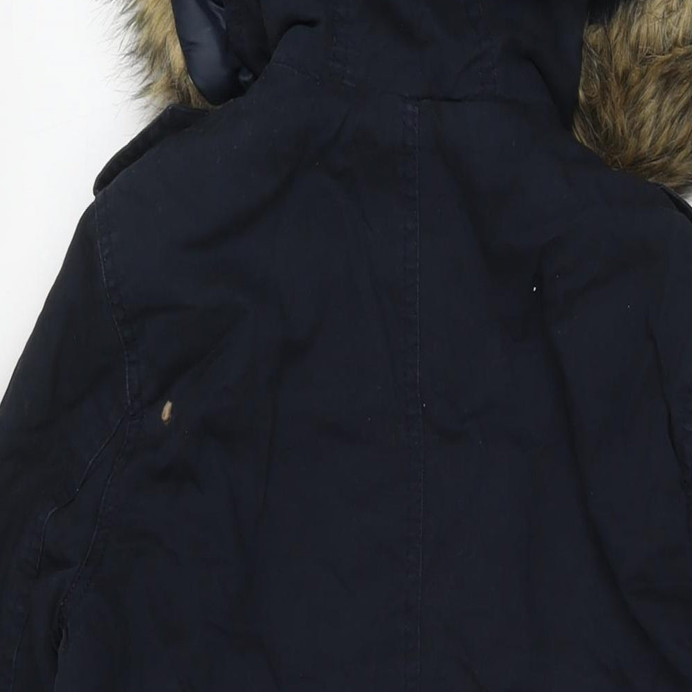 Womens UK Size 6 New Look Blue Parka Coat