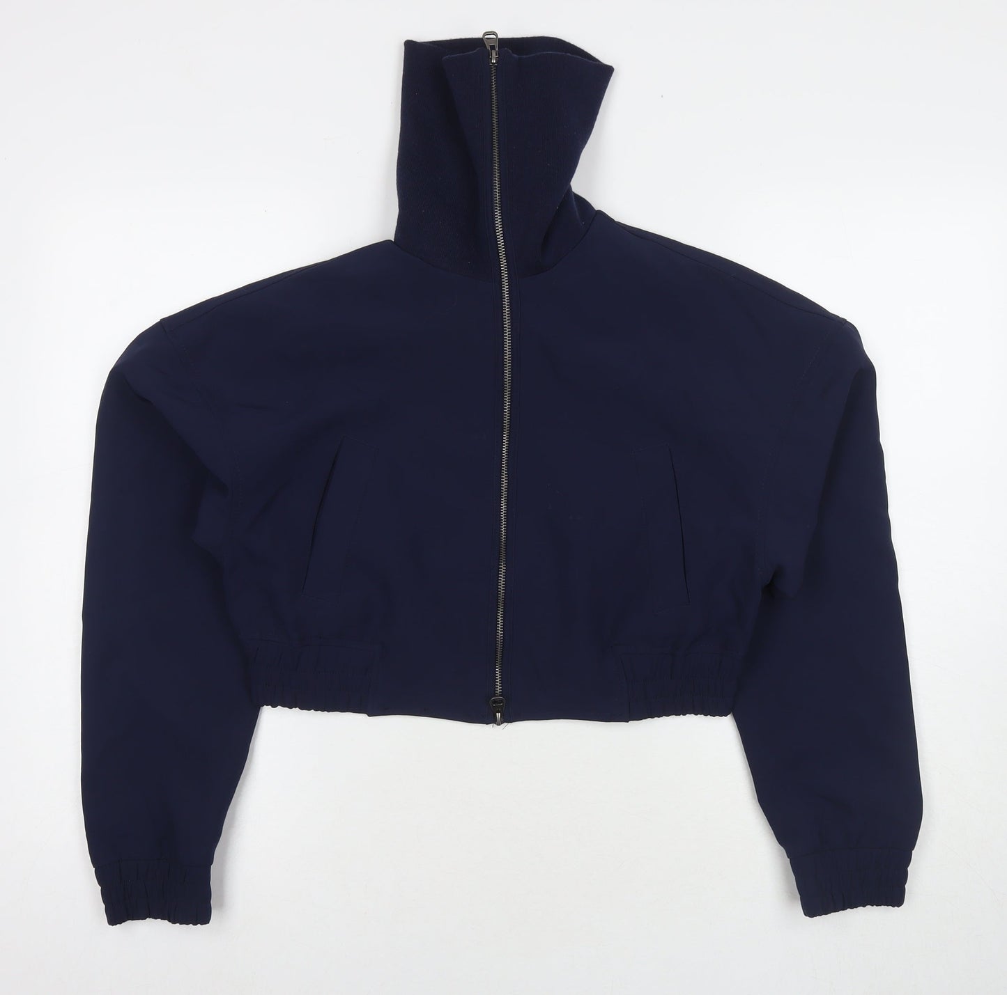 Pull&Bear Womens Blue Bomber Jacket Jacket Size S Zip