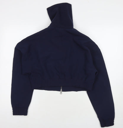 Pull&Bear Womens Blue Bomber Jacket Jacket Size S Zip