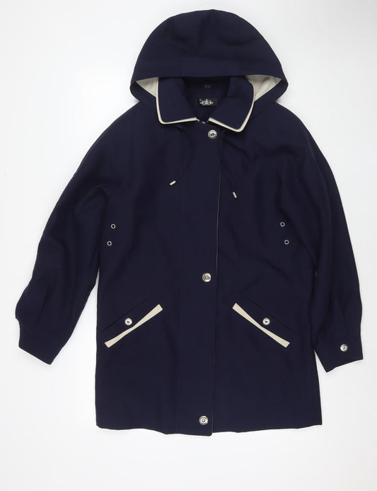 David Barry Womens Blue Parka Jacket Size 10 Zip