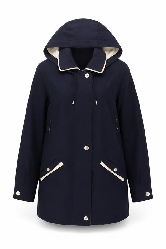 David Barry Womens Blue Parka Jacket Size 10 Zip