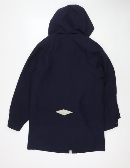 David Barry Womens Blue Parka Jacket Size 10 Zip