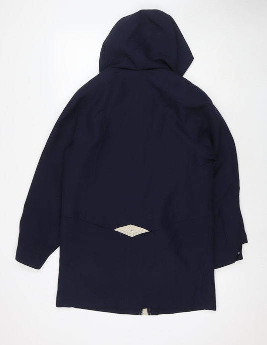 David Barry Womens Blue Parka Jacket Size 10 Zip