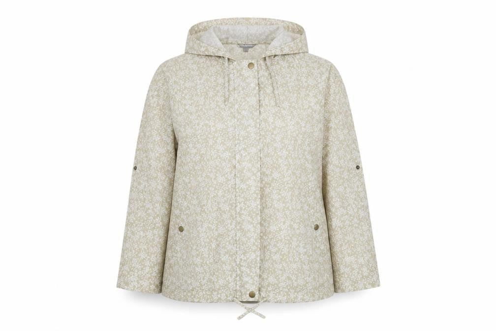 Marks and Spencer Womens Beige Floral Jacket Size XL Zip