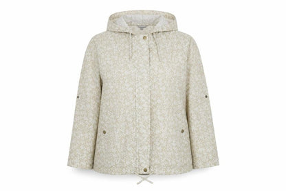 Marks and Spencer Womens Beige Floral Jacket Size XL Zip