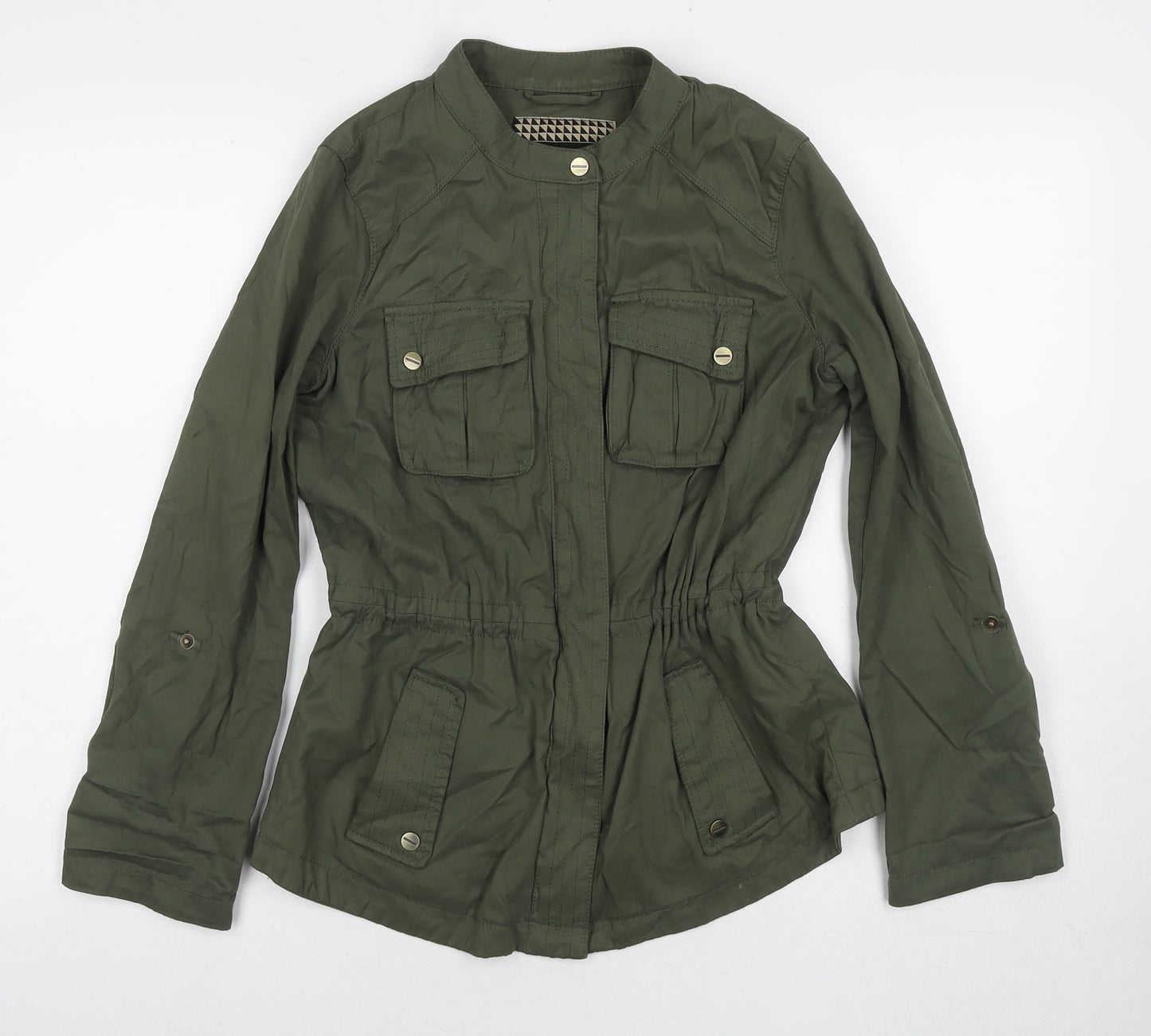 Principles Womens Green Parka Jacket Size 8 Zip