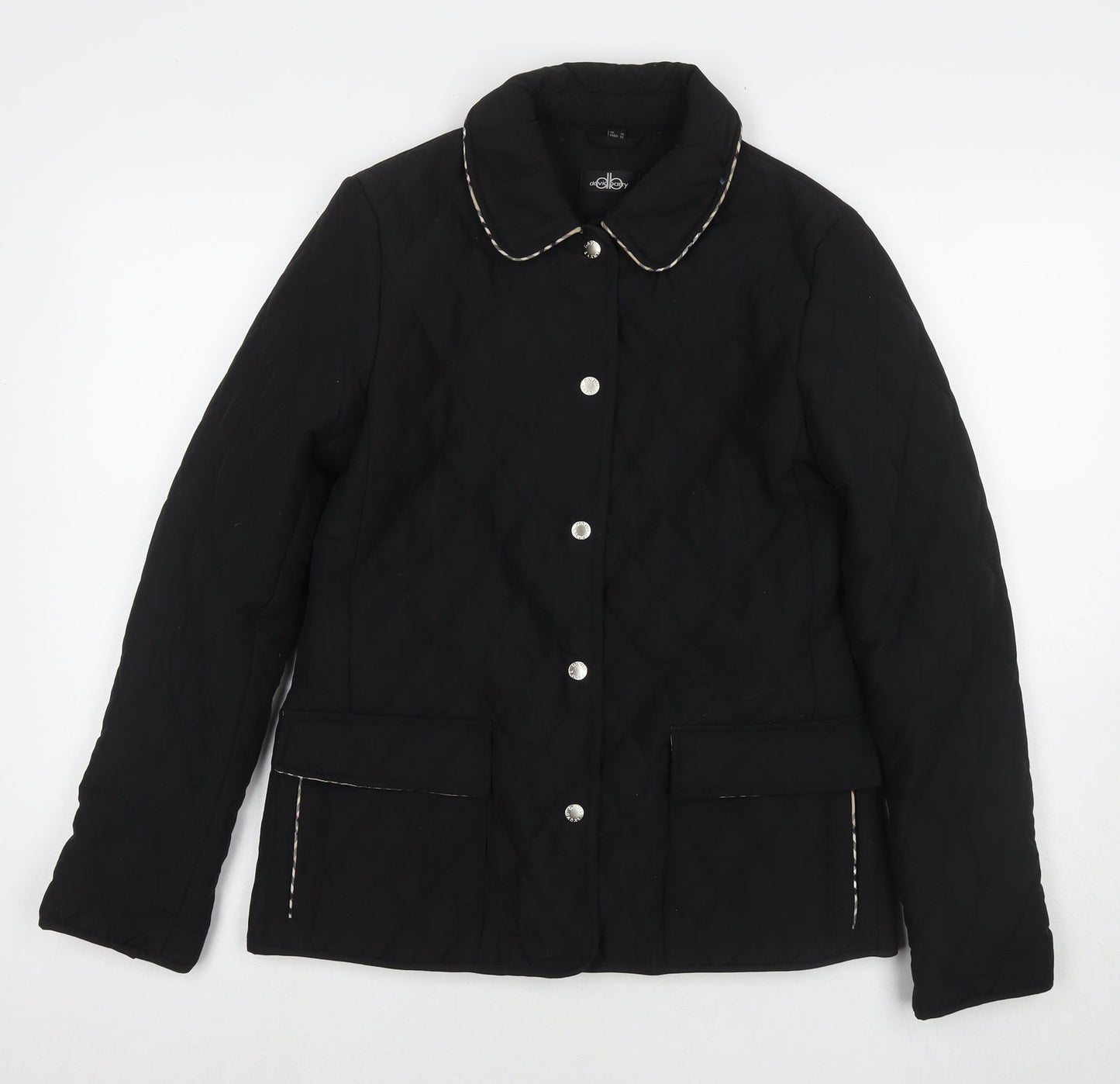 Womens UK Size 10 David Barry Black Quilted Coat