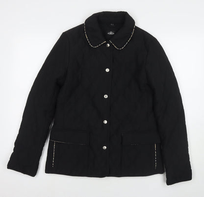 Womens UK Size 10 David Barry Black Quilted Coat