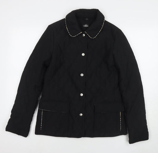 Womens UK Size 10 David Barry Black Quilted Coat