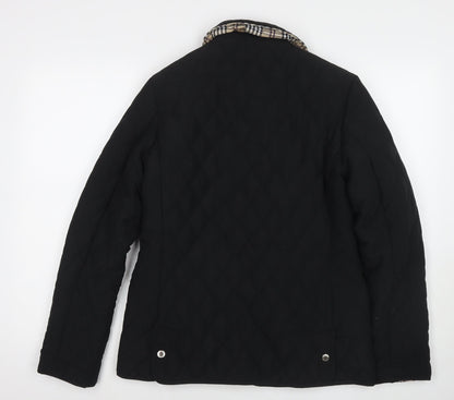 Womens UK Size 10 David Barry Black Quilted Coat