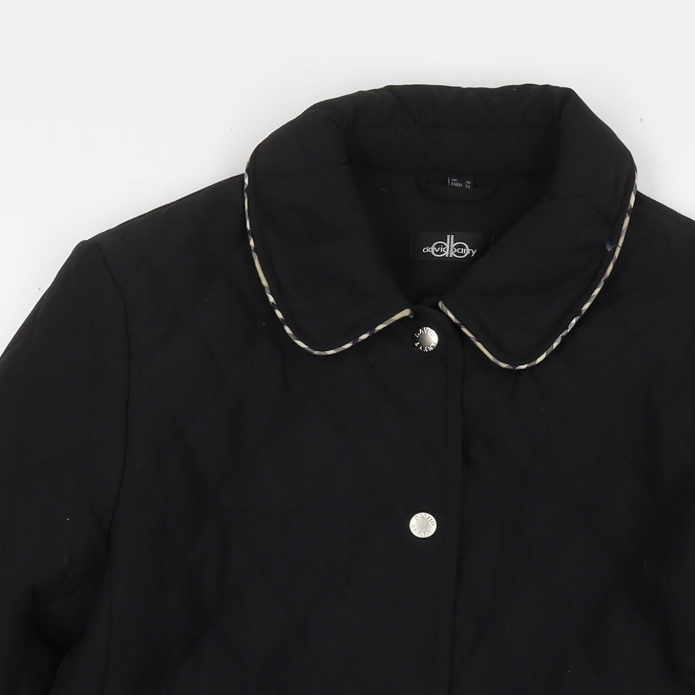 Womens UK Size 10 David Barry Black Quilted Coat