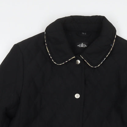 Womens UK Size 10 David Barry Black Quilted Coat