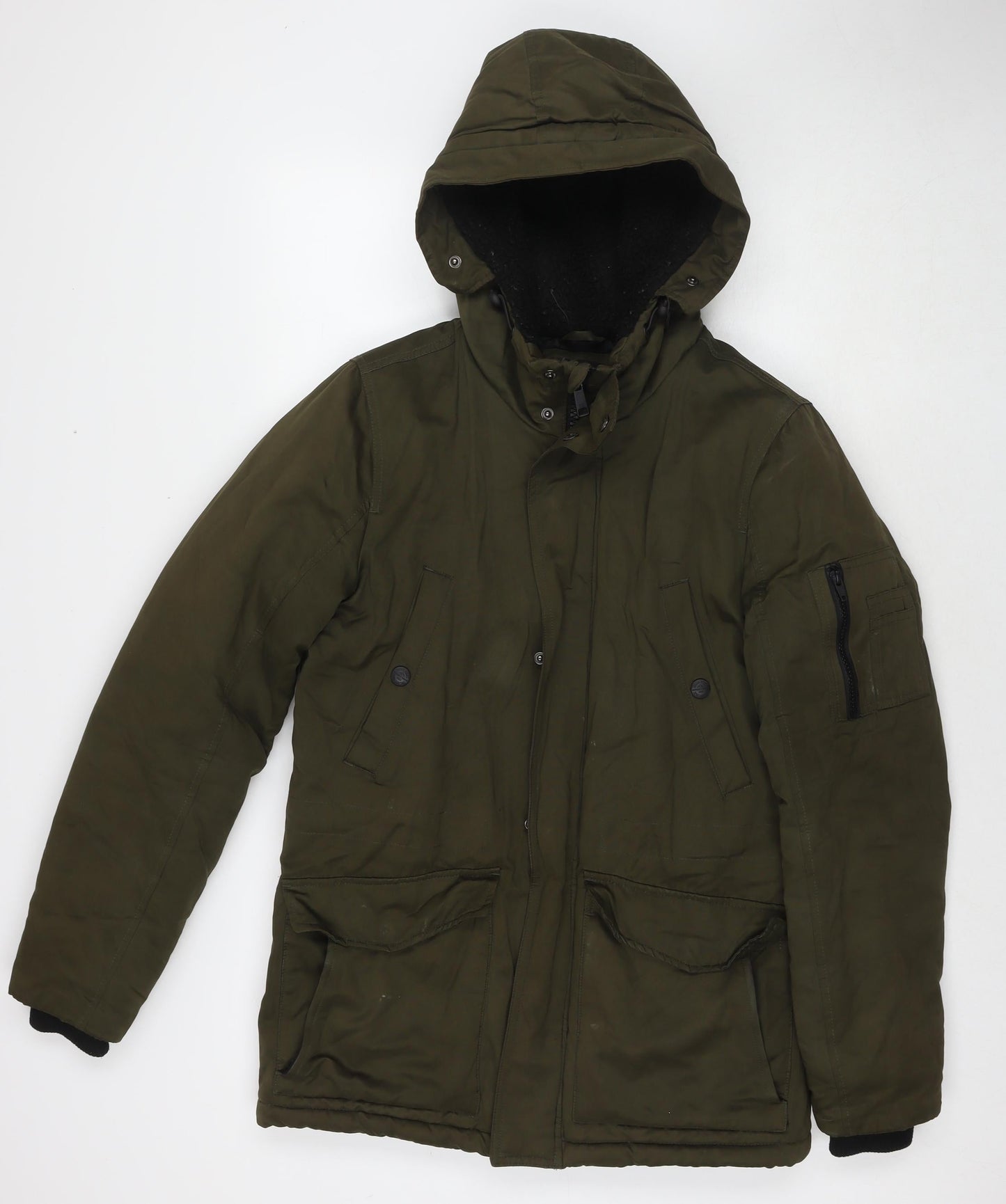 Mens UK Size XS NEXT Green Parka Coat