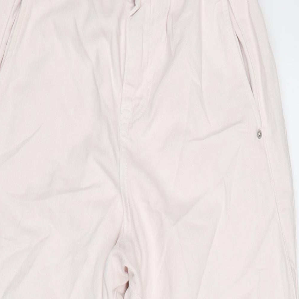 Zara Womens Pink Cotton Tapered Jeans Size 6 L25 in Regular Zip