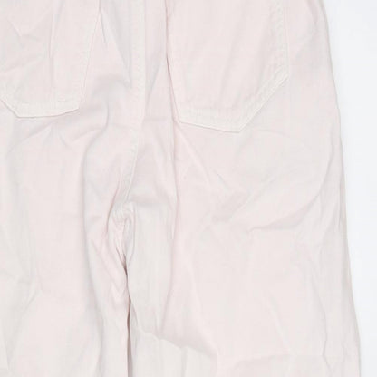 Zara Womens Pink Cotton Tapered Jeans Size 6 L25 in Regular Zip