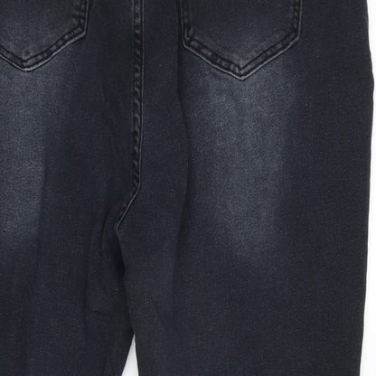 SheIn Womens Grey Cotton Blend Straight Jeans Size 38 in L24 in Regular Zip