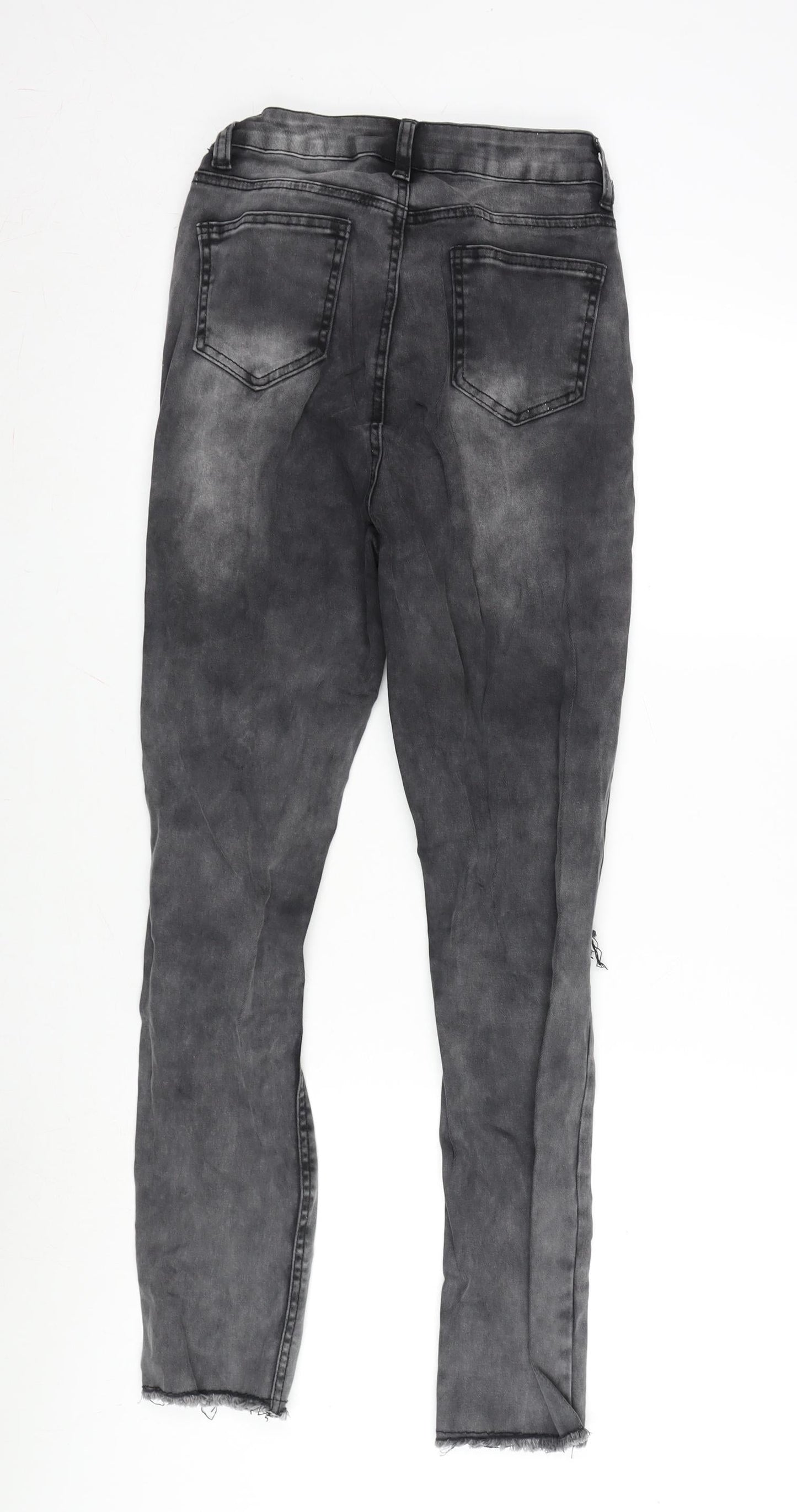 Fashion Victim Womens Grey Cotton Blend Tapered Jeans Size 27 in L32 in Regular Zip