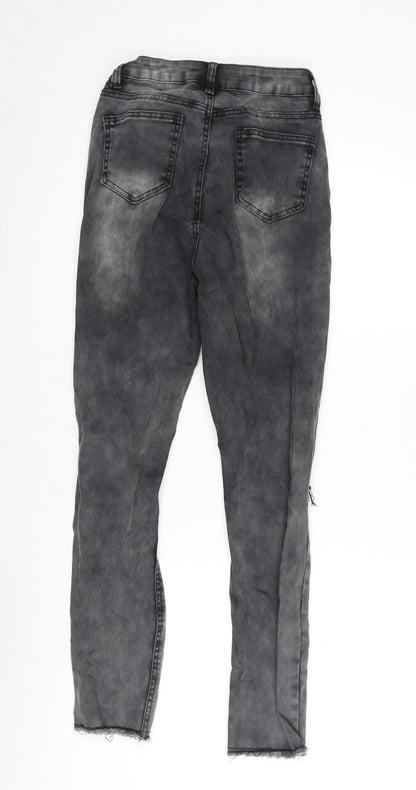 Fashion Victim Womens Grey Cotton Blend Tapered Jeans Size 27 in L32 in Regular Zip