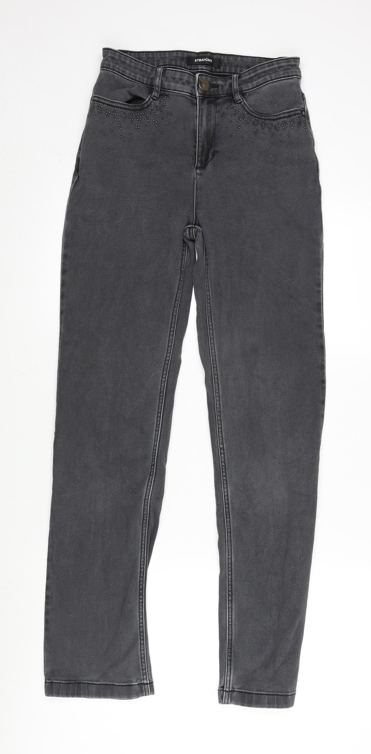 Womens UK Size 8 Marks and Spencer Regular Fit Straight Grey Jeans