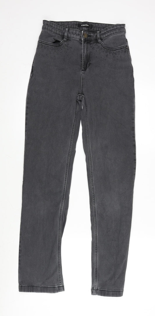 Womens UK Size 8 Marks and Spencer Regular Fit Straight Grey Jeans