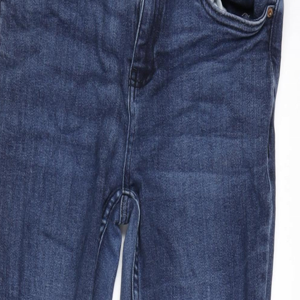 NEXT Womens Blue Cotton Blend Skinny Jeans Size 12 L27 in Regular Zip