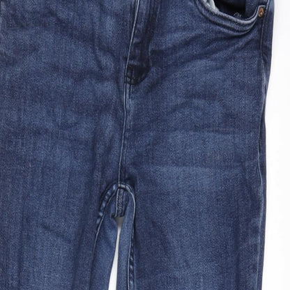 NEXT Womens Blue Cotton Blend Skinny Jeans Size 12 L27 in Regular Zip