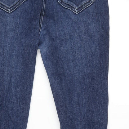 NEXT Womens Blue Cotton Blend Skinny Jeans Size 12 L27 in Regular Zip