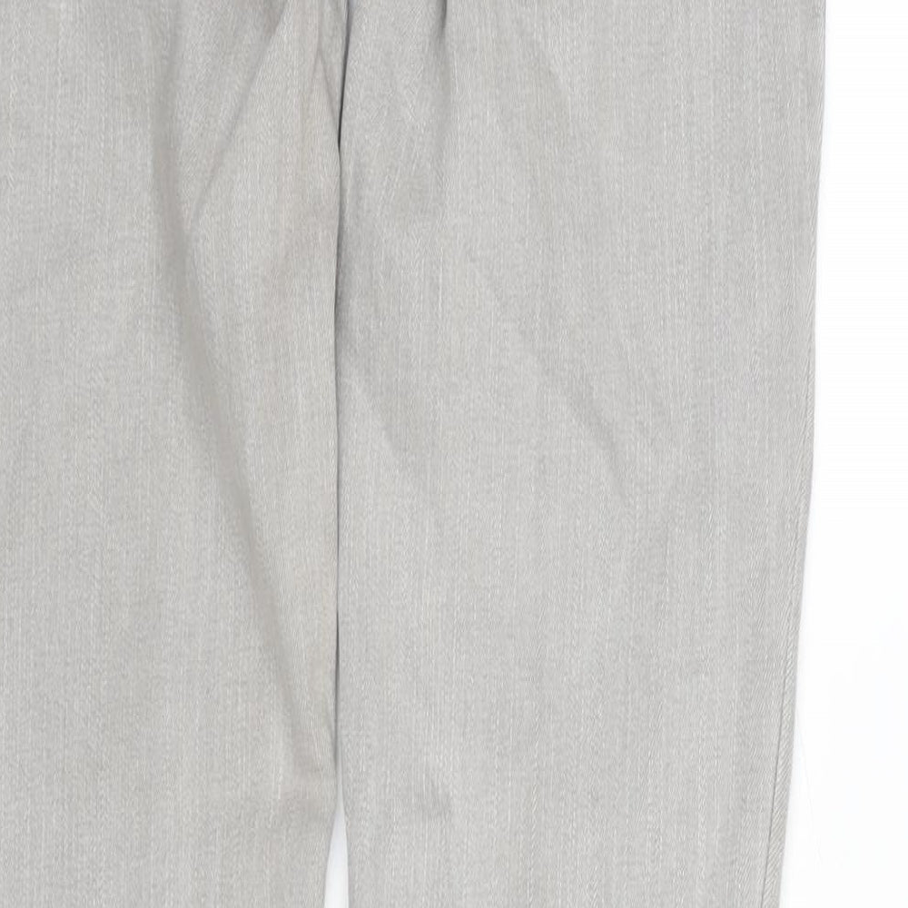 Tipster Womens Grey Cotton Blend Tapered Jeans Size 12 L33 in Regular Zip - Zip Detail To Bottom Leg.