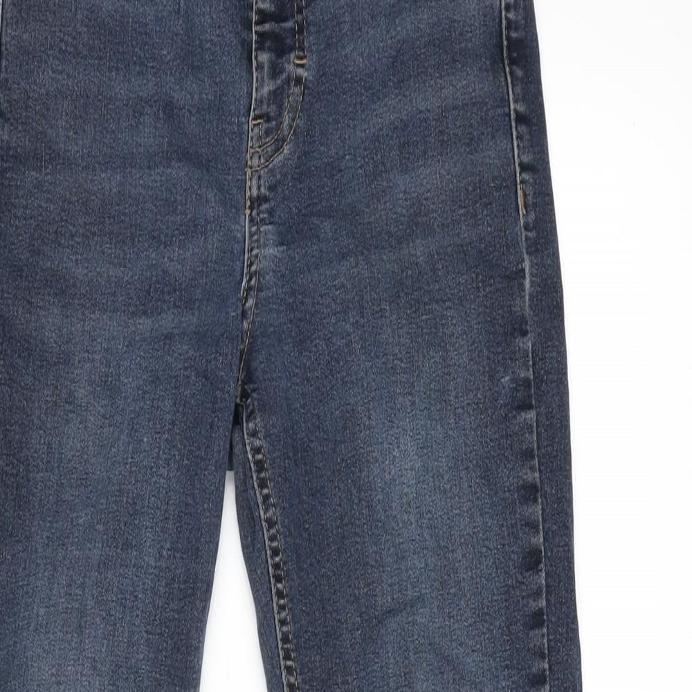 Topshop Womens Blue Cotton Blend Tapered Jeans Size 26 in L26 in Regular Zip