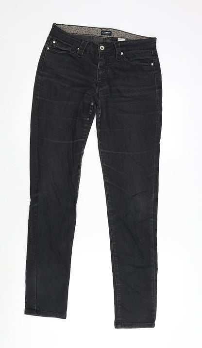 La Radoute Womens Grey Cotton Blend Tapered Jeans Size 30 in L31 in Regular Zip