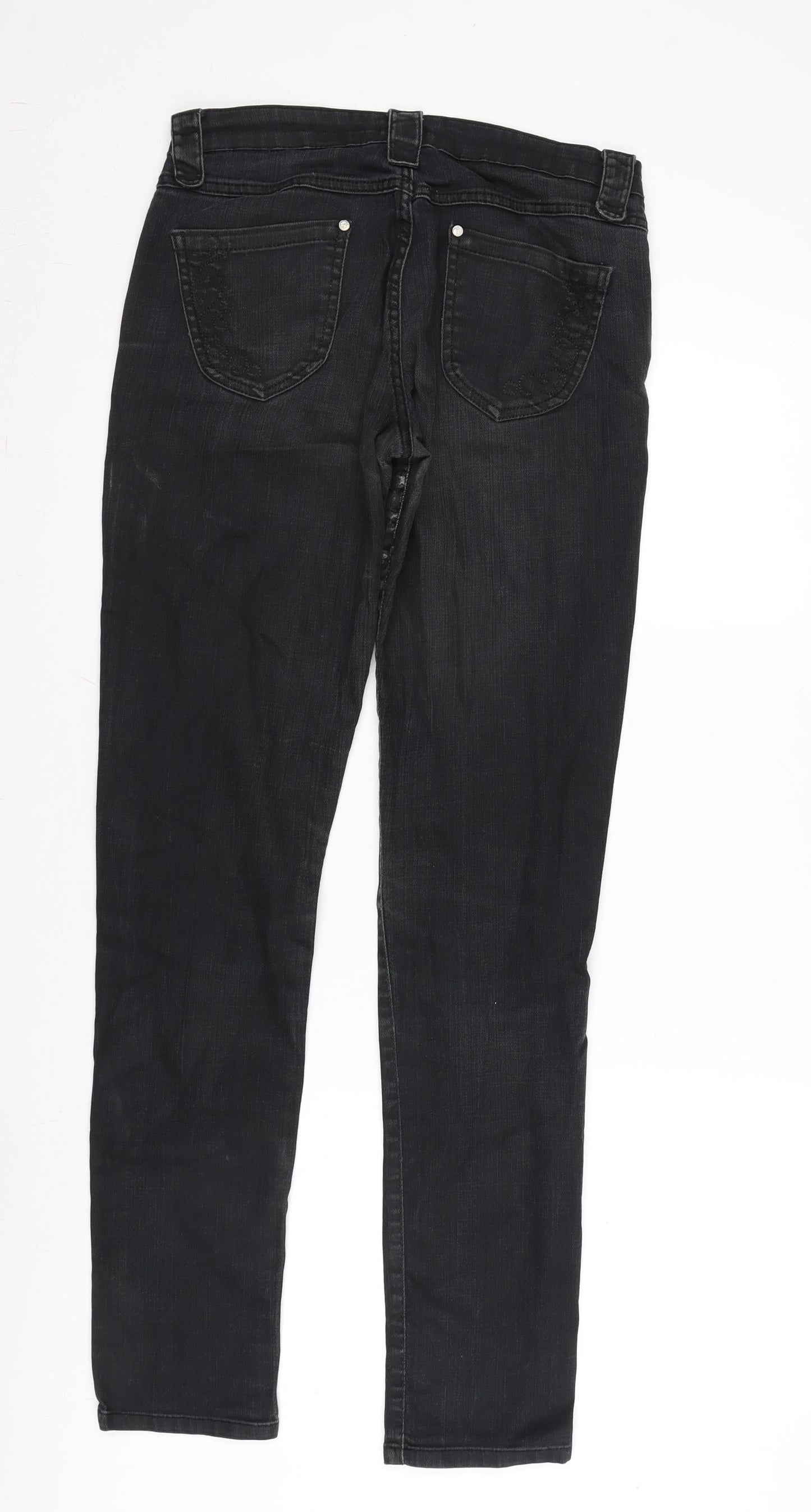 La Radoute Womens Grey Cotton Blend Tapered Jeans Size 30 in L31 in Regular Zip