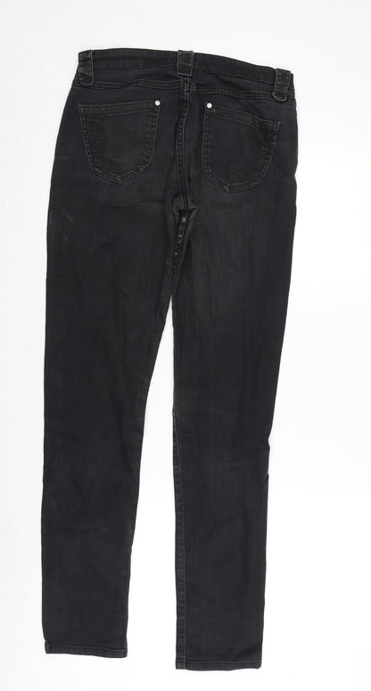La Radoute Womens Grey Cotton Blend Tapered Jeans Size 30 in L31 in Regular Zip
