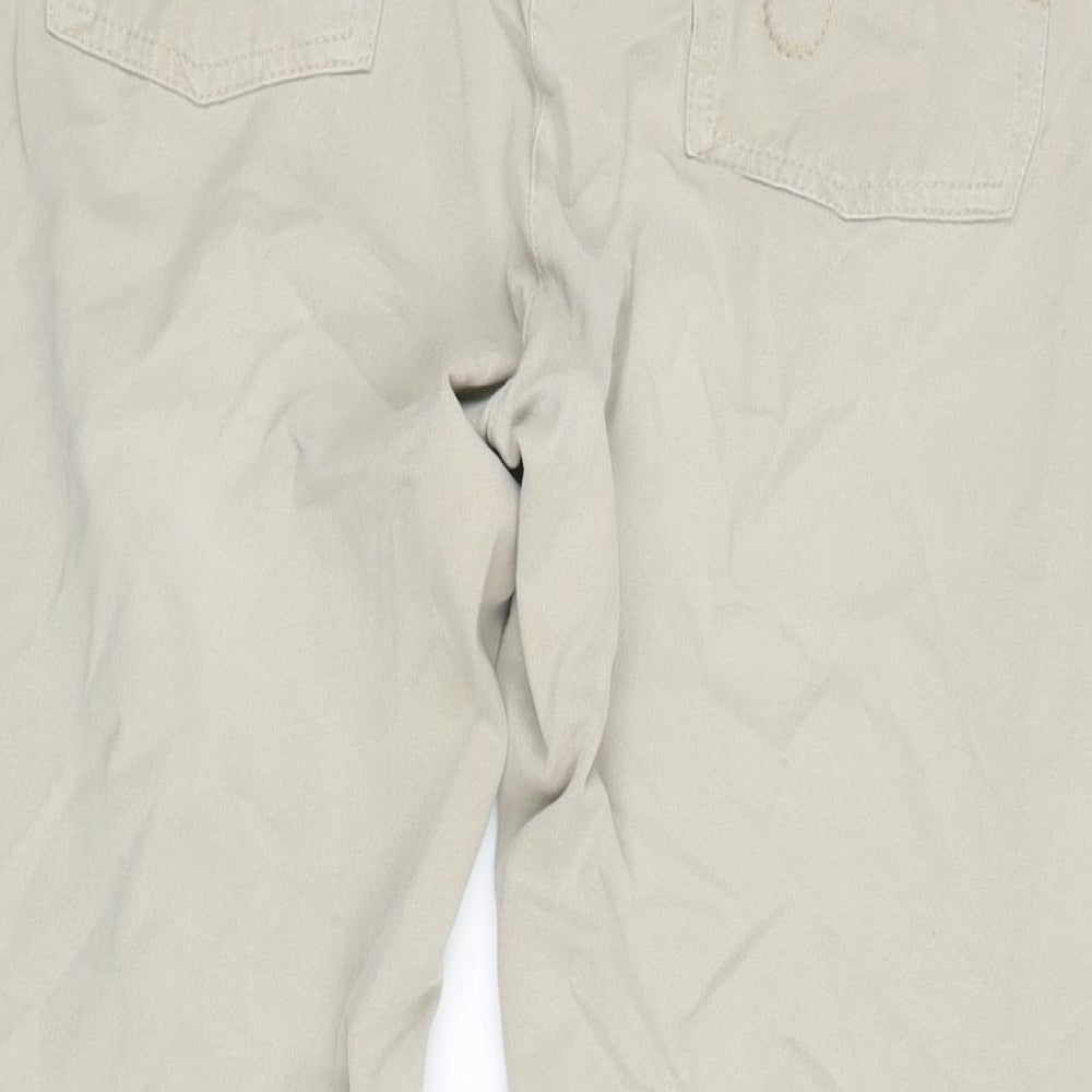 Mona Womens Beige Cotton Trousers Size 38 in L27.5 in Regular Zip
